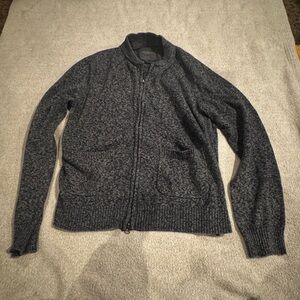 H&M L.O.G.G. Gray Marled Zip Up Sweater Cardigan XL